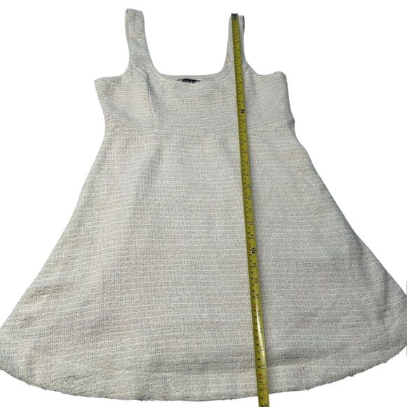 Zara Size S Bouclee Tweed Sleeveless Mini‎ Dress Cream White Coquette Feminine - Picture 4 of 11